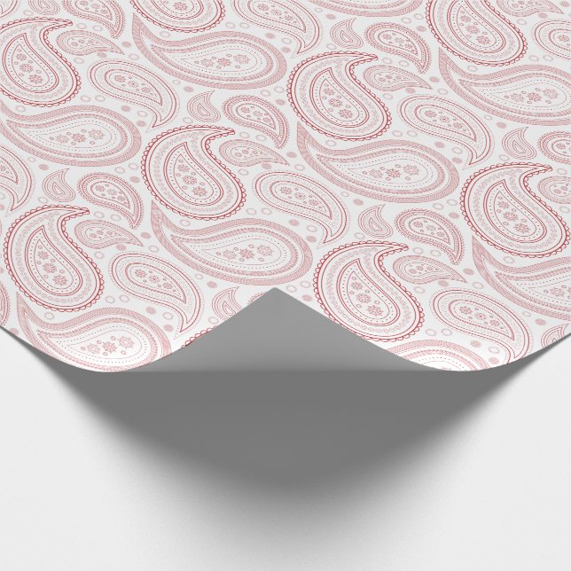 Cadeau Paisley rouge foncé sur le papier d'emballage (Coin)
