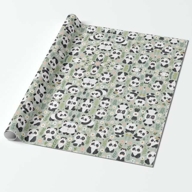 Cadeau Panda Magic : Conception de papier d'enveloppement (Déroulé)