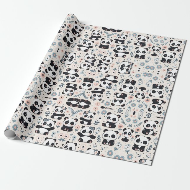 Cadeau Panda Magic : Conception de papier d'enveloppement (Déroulé)