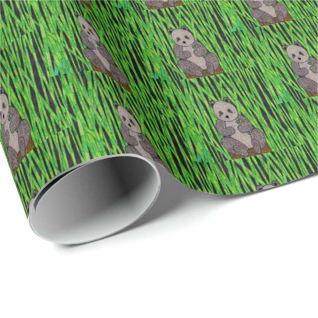 Cadeau Panda - Papier d'emballage (Coin rond)