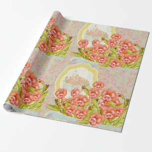 Cadeau Pansies dans un papier d'enveloppement de bol