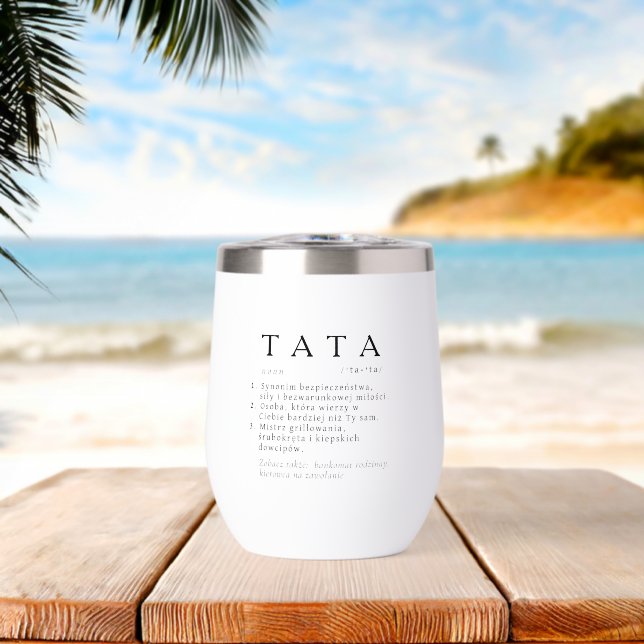 Cadeau papa polonais - Tumbler définition TATA (Plage (pivotée))
