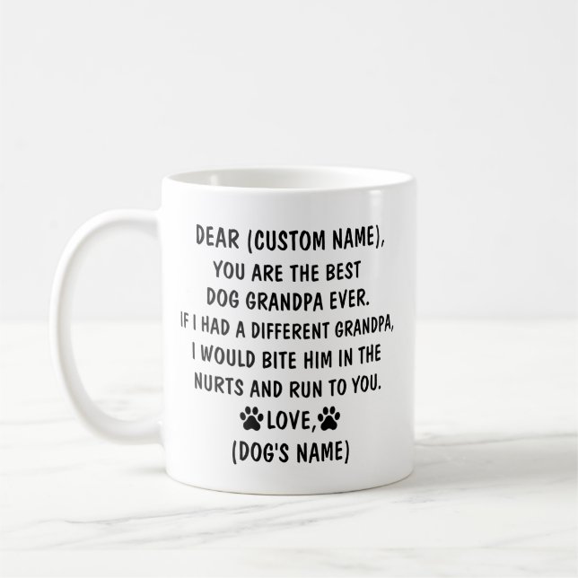 Cadeau papi chien, papi chien, mug papi chien,  (Gauche)