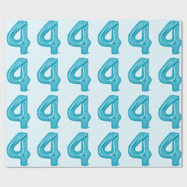 Cadeau Papier à ballons bleu 4 (Plat)