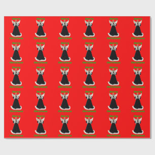 Cadeau Papier à carreaux rouge en velours noir