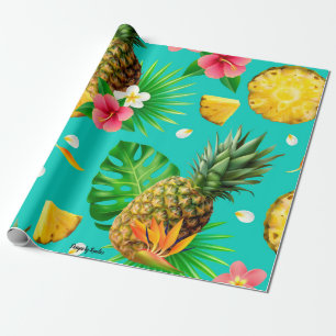 Cadeau Papier à enveloppement à thème ananas