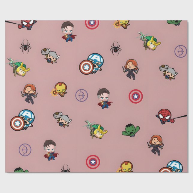 Cadeau Papier à enveloppement à thème Avengers | Marvel S (Plat)