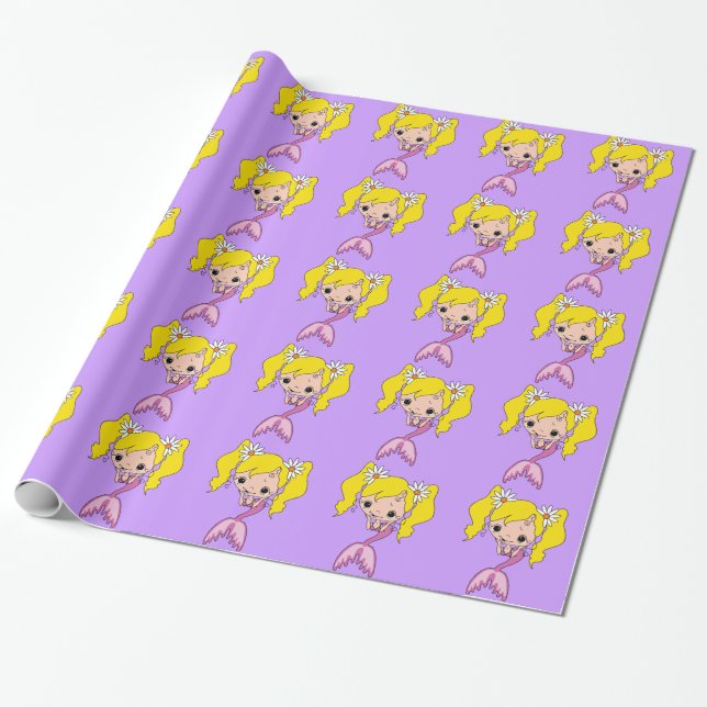 Cadeau Papier à enveloppement à thème de sirène (Déroulé)