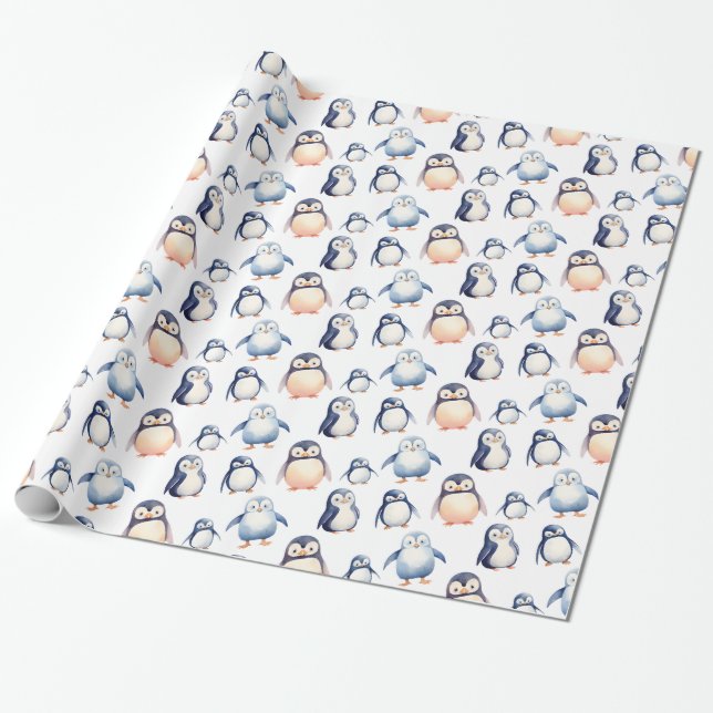 Cadeau Papier à enveloppement à thème Penguin Winter Wond (Déroulé)