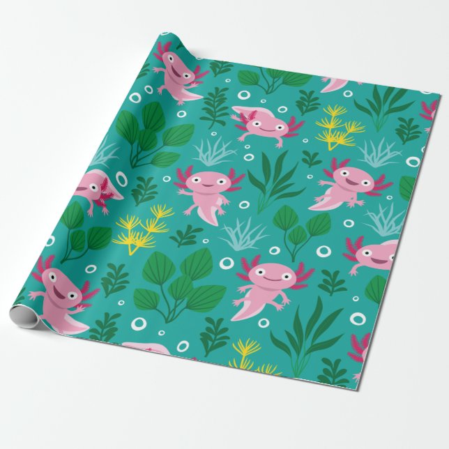 Cadeau Papier à enveloppement Axolotl (Déroulé)