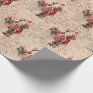 Cadeau Papier à enveloppement beige du Père Noël