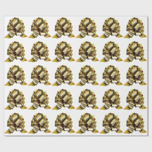 Cadeau Papier à enveloppement blanc Gold Bow