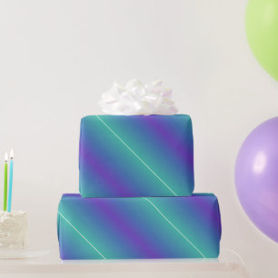 Cadeau Papier à enveloppement bleu néon, violet et vert