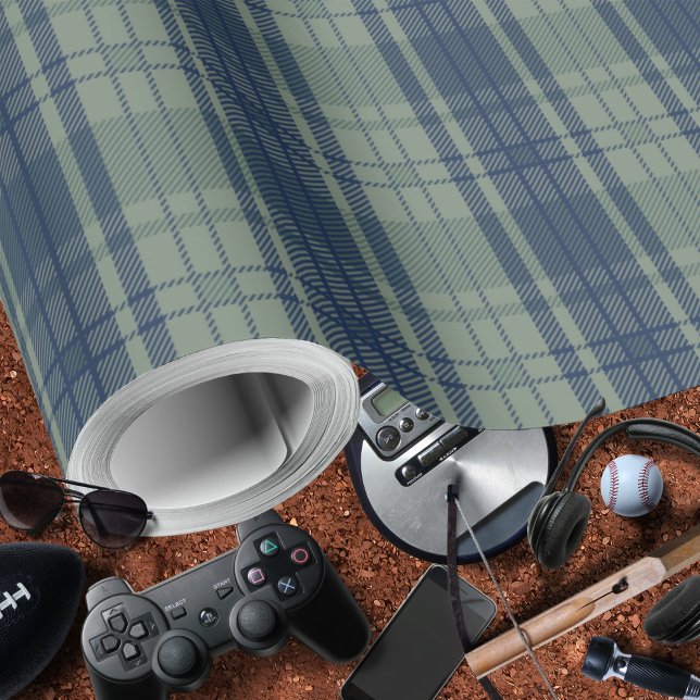 Cadeau Papier à enveloppement bleu-vert-masculine (Plaid-Blue Green-Masculine Wrapping Paper by Leapfroglisics Shop)