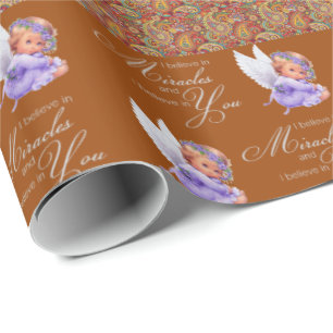 Cadeau Papier à enveloppement brillant Paisley Angel