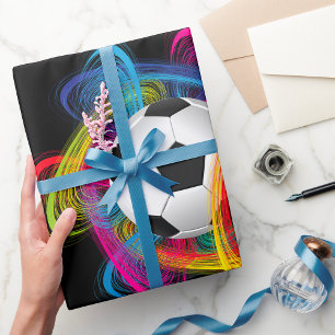 Cadeau Papier à enveloppement brillant pour balle de socc
