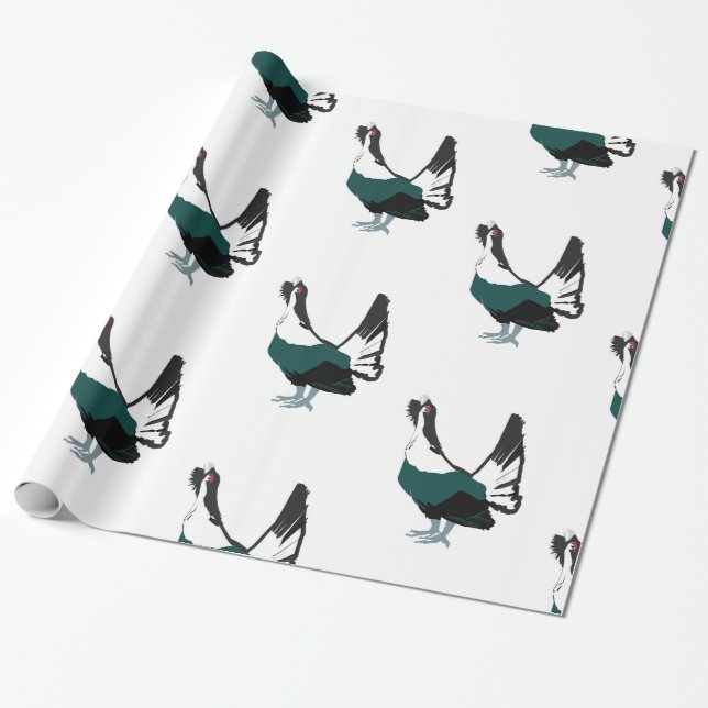 Cadeau Papier à enveloppement brillant pour oiseaux caper (Déroulé)
