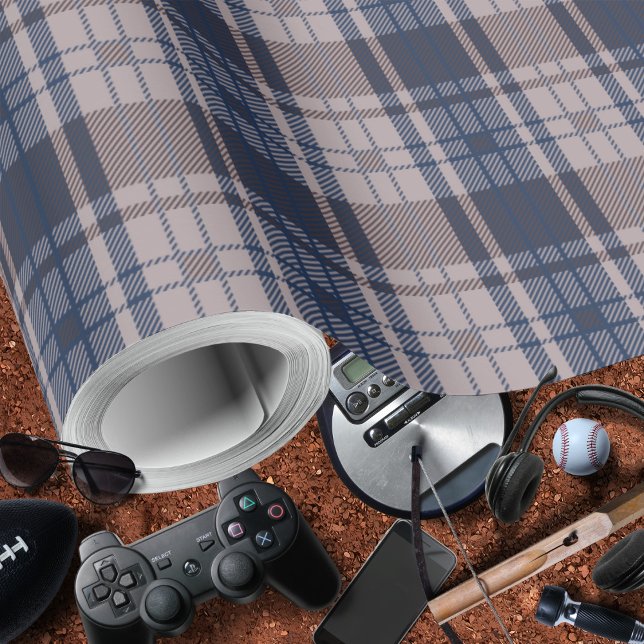 Cadeau Papier à enveloppement Brown-Masculin bleu plaid (Plaid-Blue Brown-Masculine Wrapping Paper by Leapfroglisics Shop)