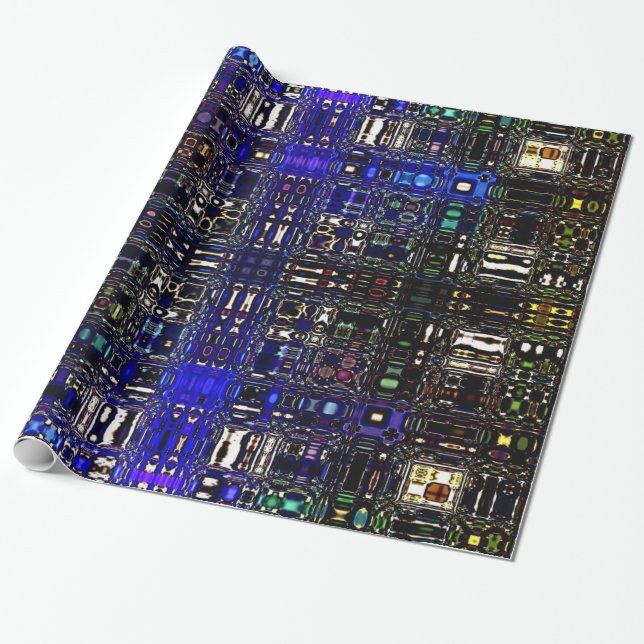 Cadeau Papier à enveloppement clair et brillant psychédél (Déroulé)