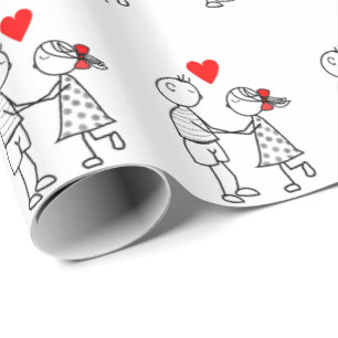 Cadeau Papier à enveloppement Couple Cute