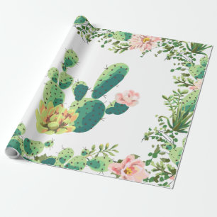 Cadeau Papier à enveloppement de 60 lb Rouleau de cactus 