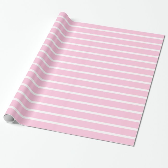 Cadeau Papier à enveloppement de bandes roses (Déroulé)