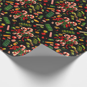 Cadeau Papier à enveloppement de bonbons de Noël des an