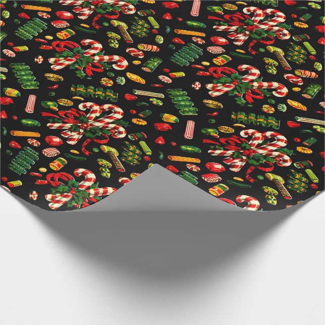 Cadeau Papier à enveloppement de bonbons de Noël des anné (Coin)