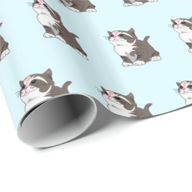 Cadeau Papier à enveloppement de chaton (Coin rond)