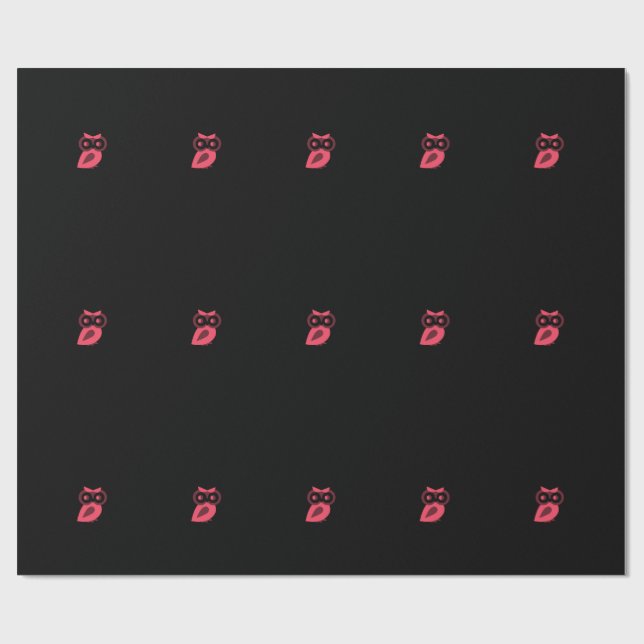 Cadeau Papier à enveloppement de Chouette rose (Plat)