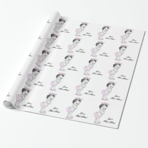 Cadeau Papier à enveloppement de douche pour bébé princes