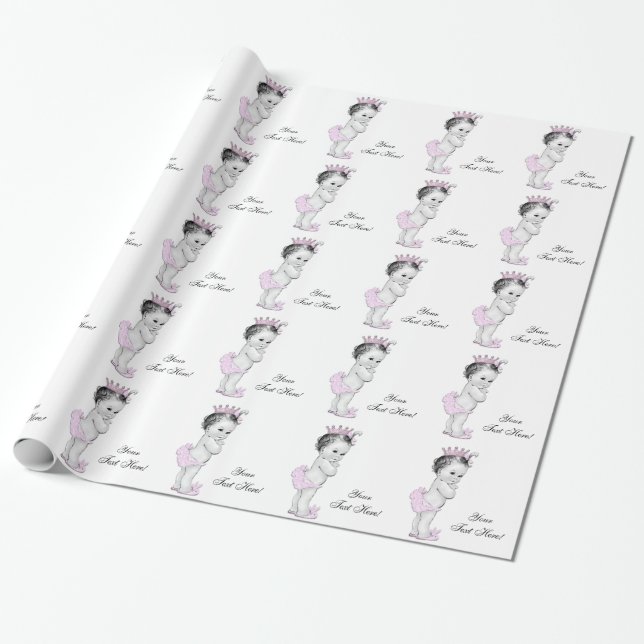 Cadeau Papier à enveloppement de douche pour bébé princes (Déroulé)