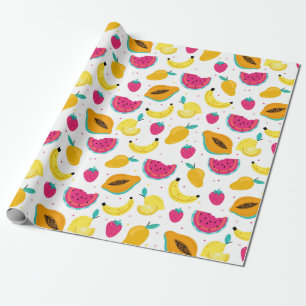 Cadeau Papier à enveloppement de fruits tropicaux
