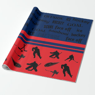 Cadeau Papier à enveloppement de hockey