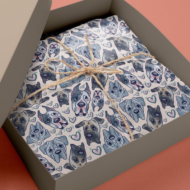 Cadeau Papier à enveloppement de la tête de dessin à la m (Créateur téléchargé)