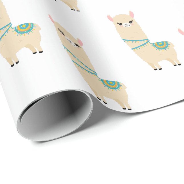 Cadeau Papier à enveloppement de lama (Coin rond)