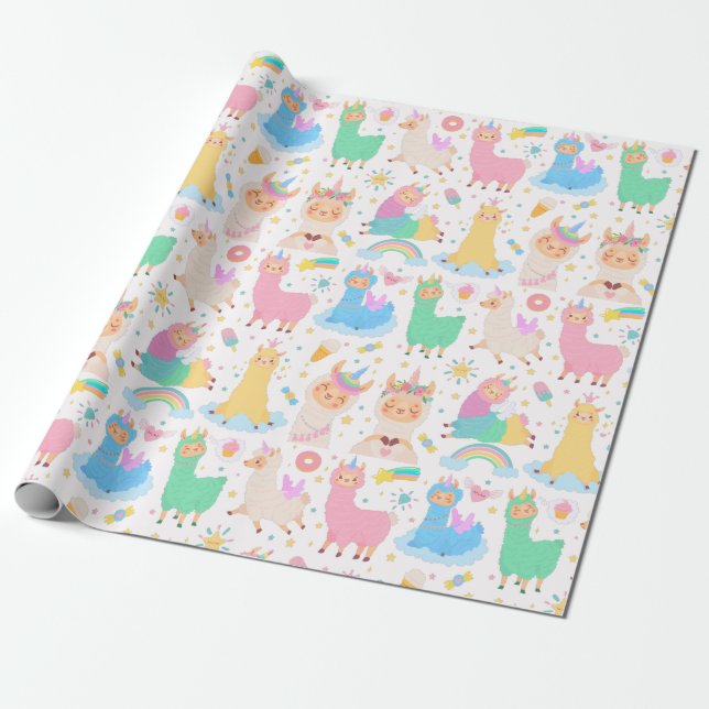 Cadeau Papier à enveloppement de lamas (Déroulé)