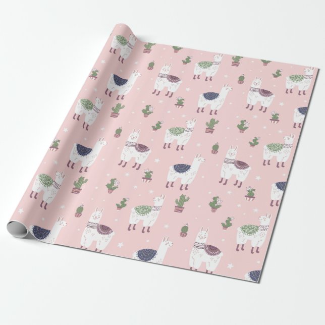 Cadeau Papier à enveloppement de lamas (Déroulé)