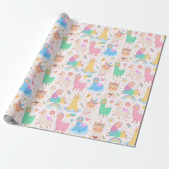 Cadeau Papier à enveloppement de lamas (Déroulé)