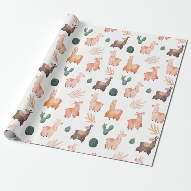 Cadeau Papier à enveloppement de lamas (Déroulé)