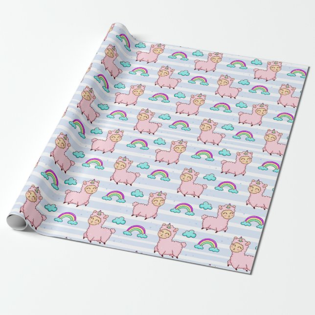 Cadeau Papier à enveloppement de lamas (Déroulé)
