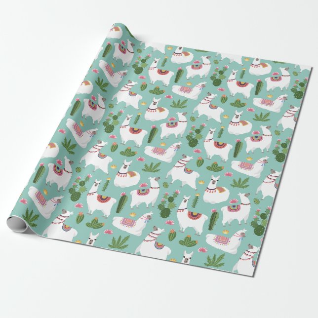 Cadeau Papier à enveloppement de lamas (Déroulé)