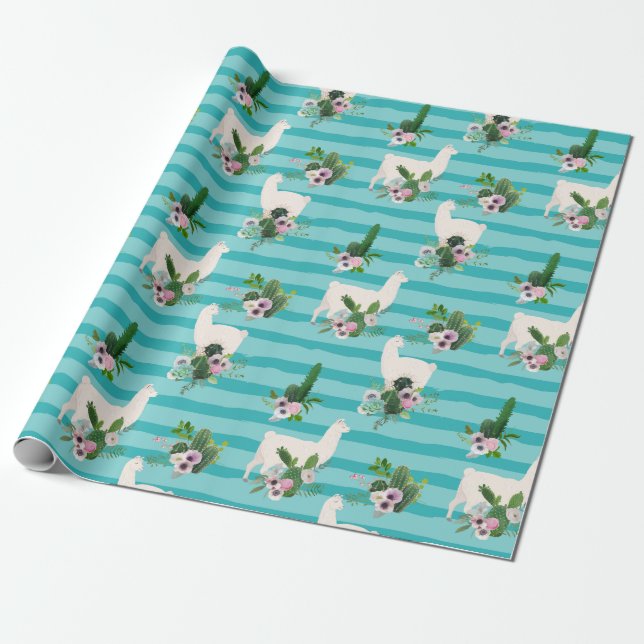 Cadeau Papier à enveloppement de lamas (Déroulé)