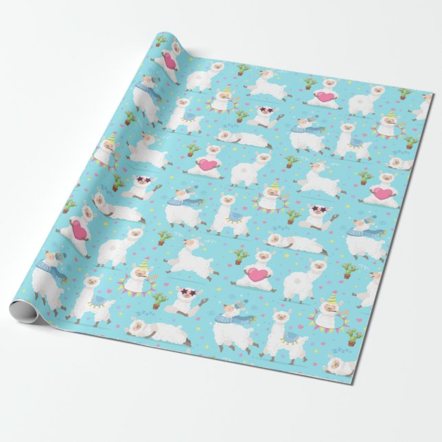Cadeau Papier à enveloppement de lamas (Déroulé)