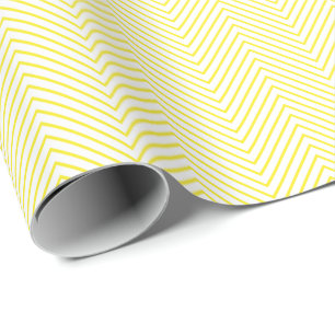 Cadeau Papier à enveloppement de ligne Chevron - Jaune s