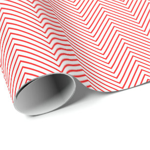 Cadeau Papier à enveloppement de ligne Chevron - Rouge s