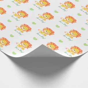 Cadeau Papier à enveloppement de lions (vert Orange pers