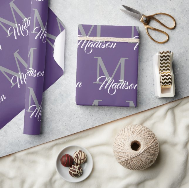 Cadeau Papier à enveloppement de monogramme élégant - Per (Artisanat)