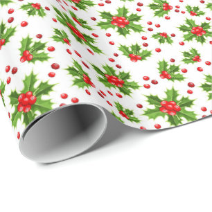 Cadeau Papier à enveloppement de Noël Holly