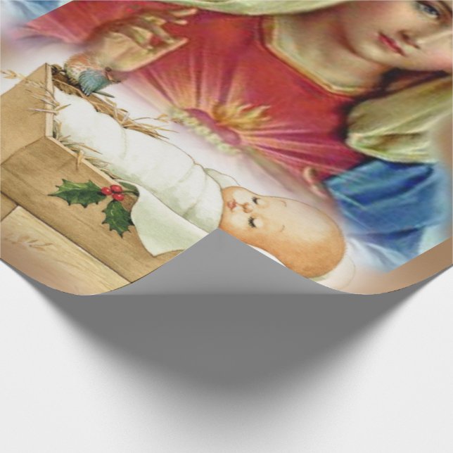 Cadeau Papier à enveloppement de Noël Mary Baby Jesus (Coin)